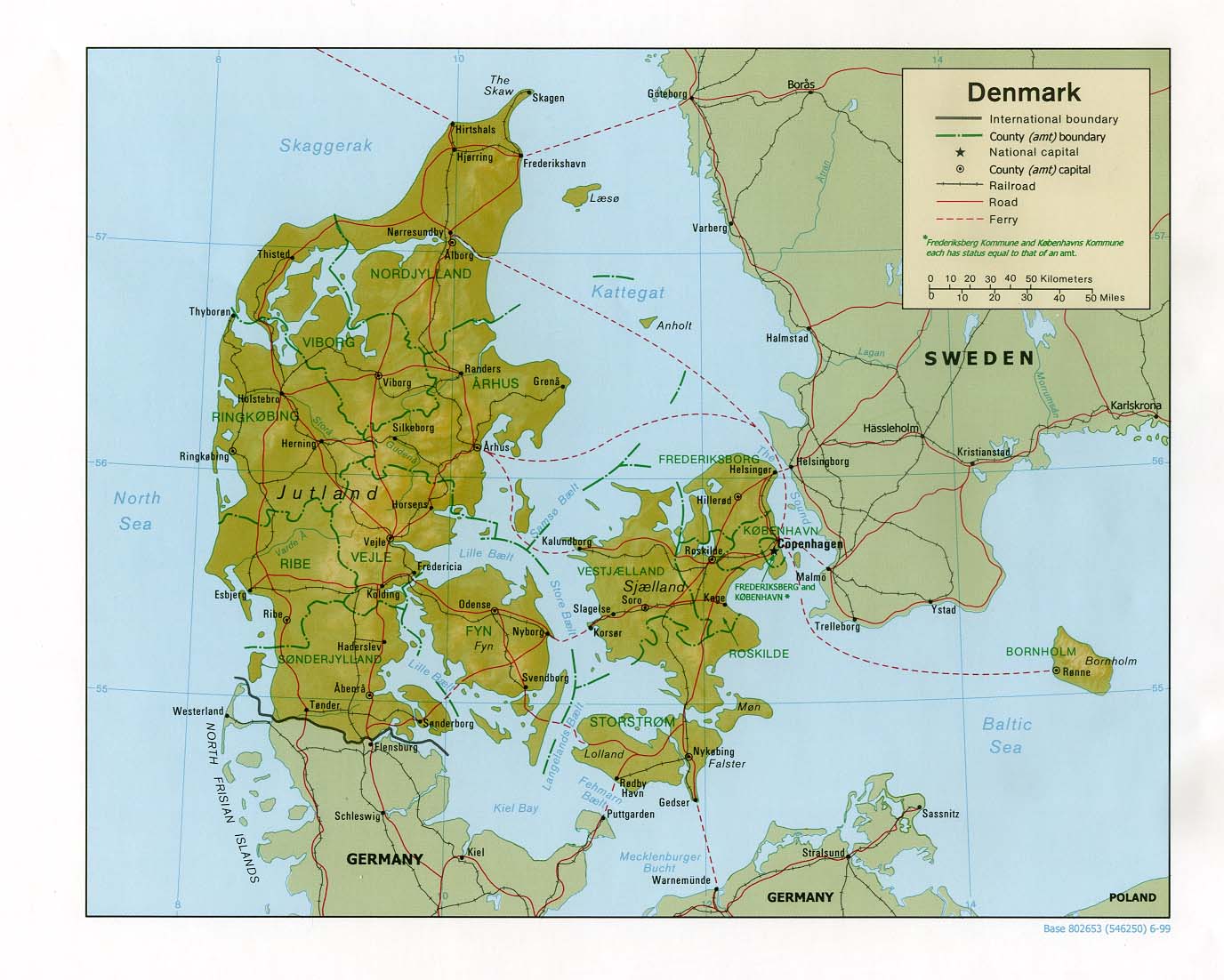 Terrängkarta över Danmark